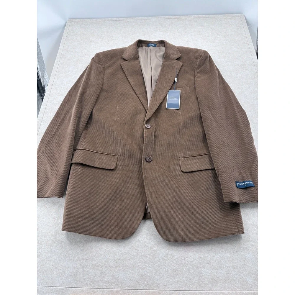 Mens 42 Regular Tan Corduroy Sportcoat Blazer Classic Fit 2-Button NWT Preppy